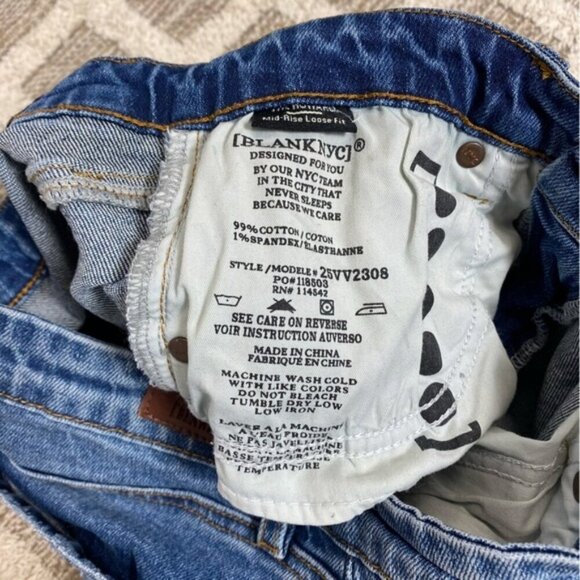 BLANKNYC Howard Med Rise Loose Fot Distressed Jeans Size 25 - Picture 6 of 7